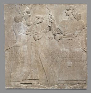 किंग और युक के राहत पैनल, c.883-59 ईसा पूर्व (जिप्सम अलाबास्टर)